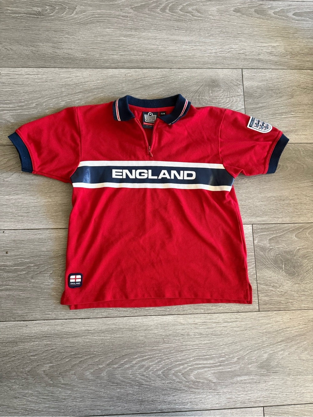 England Graphic Red Kids Polo with Navy Trim